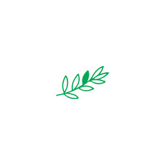 green leaf doodle illustration vector