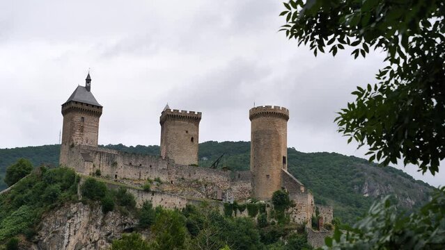 Old medieval castle in Foix, Ariege, south France