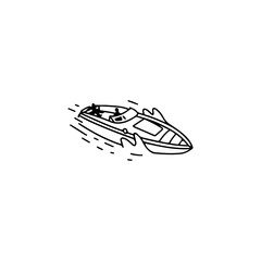 vector illustration of a speeding boat
