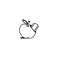 vector illustration of apple with razor concept