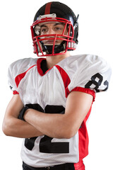 Football Player Standing with Arms Folded- Isolated