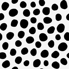 Abstract cheetah print. Exotic wild animal skin seamless pattern. Black  silhouette on white background. Vector stock illustration. © Gizele