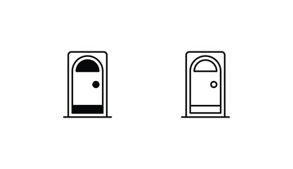 Door icon design with white background stock illustration