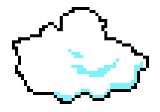 Cloud pixel art. Old vintage video game. Super Mario