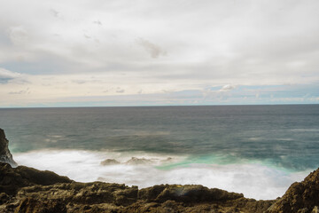 Cliffs of Los Hervideros in Lanzarote. Canary Islands. Spain