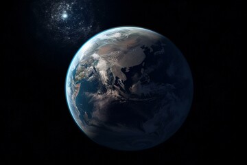Obraz na płótnie Canvas Image of Earth and Moon. Generative AI