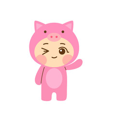 Kids With Animal Costumes_Pig