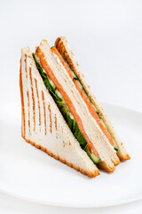 tasty sandwiches on the white