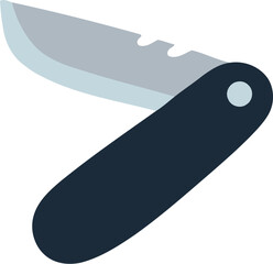Camping Knife Flat Hand Drawn Illustration