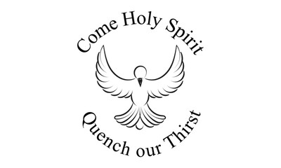 Holy Spirit, Christian faith, typography for print or use as poster, card, flyer or T shirt