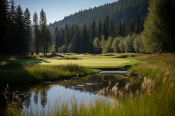 Golf course nature. Generate Ai