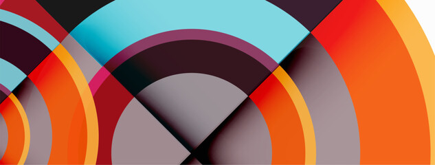 Obraz premium Circles with shadows trendy minimal geometric composition abstract background