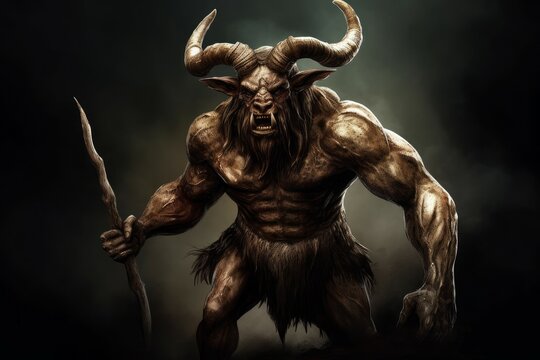 Minotaur monster demon. Generate Ai