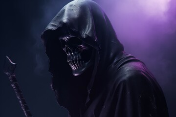 Grim reaper aggressive death. Generate Ai - obrazy, fototapety, plakaty