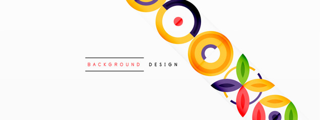 Colorful circles abstract background. Hi-tech design for wallpaper, banner, background, landing page, wall art, invitation, prints, posters