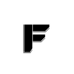 Letter F initial icon logo design vector in black bold style on a white background