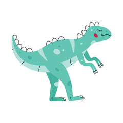 Flat hand drawn vector illustration of megalosaurus