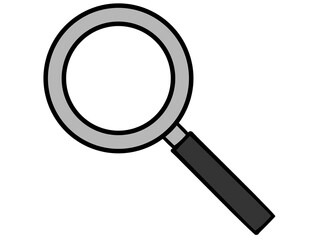 シンプルな虫眼鏡のイラスト素材