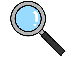 シンプルな虫眼鏡のイラスト素材