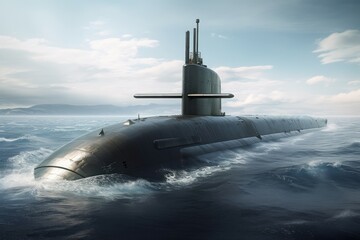 Fototapeta premium Military submarine. Generate Ai
