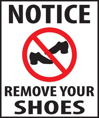 Remove your shoes please sign vector eps