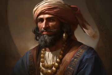 Sinbad portrait muslim. Generate Ai - obrazy, fototapety, plakaty