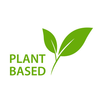 Plant based icon vector healthy food symbol vegan badge, vegetarian sign for graphic design, logo, website, social media, mobile app, UI illustration