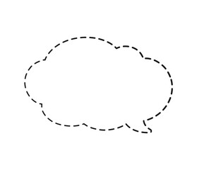 Comic speech bubble thought cloud made of dotted dashed line