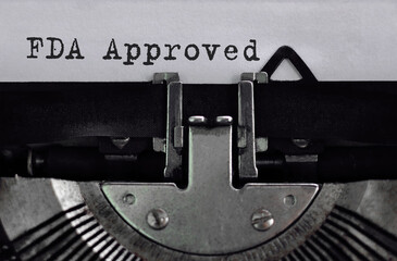 Text FDA Approved typed on retro typewriter