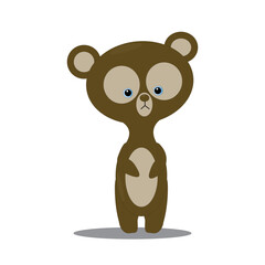 Cute innocent baby bear. Vector illustration for baby shower, greeting card, party invitation, fashion clothes t-shirt print.