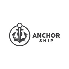 Anchor Logo, SImple Elegant Design, Nautical Ship Vector, Icon Symbol Illustration