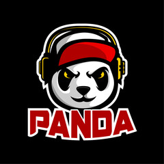 Panda game mascot logo design