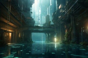 Underwater futuristic city. Generate Ai