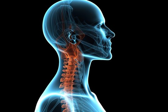 x ray of human head neck pain anatomy generative ai