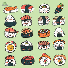sushi icons set