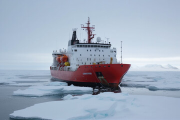 Forschungsschiff in der Antarktis erkunden die Eisschicht