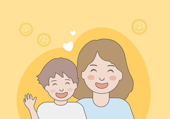 Mother and son Smiling Together. Happy mother's day.