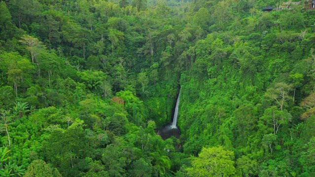 Air Terjun Melanting Waterfall. There are almost 500 steps to get to the waterfall. You don&rsquo;t have to worry about safety on the stairs, but they can be a little steep.