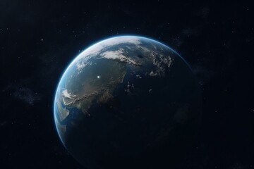 Obraz na płótnie Canvas Planet with two satellites. Generative AI