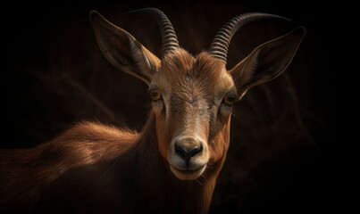 close up photo of goat antelope in its natural habitat. Generative AI