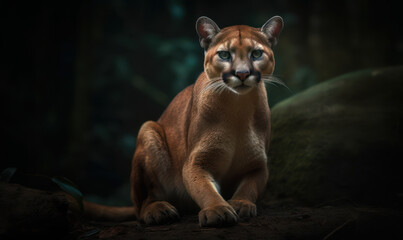 Obraz premium photo of fossa (Cryptoprocta ferox) in its natural habitat. Generative AI
