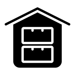 data warehouse glyph icon