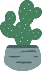 cactus in the pot vector illustration in flat style