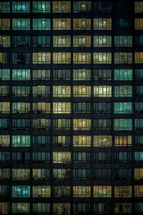 Night city windows Generative AI