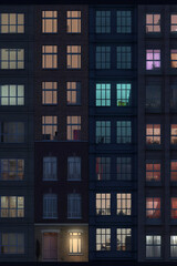 Rows of windows on a house Generative AI
