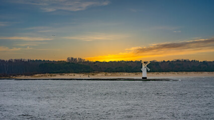 Lighthouse windmill Stawa Mlyny, Swinoujscie, Baltic Sea, Poland