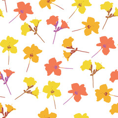 seamless mixed little flowers pattern on white background for fashion fabric