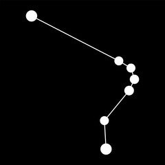 Horologium constellation map. Vector illustration.