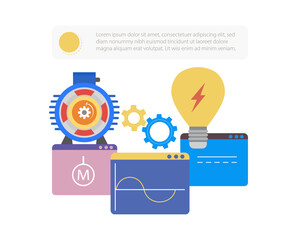 electric motor in simple graphic