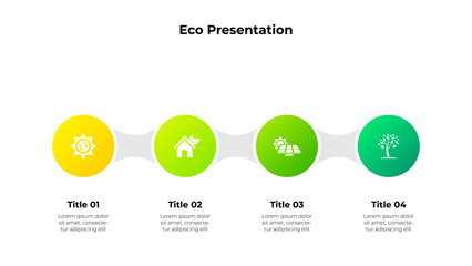 Ecology infographic template. Environmentally friendly template with 4 options, part or templates